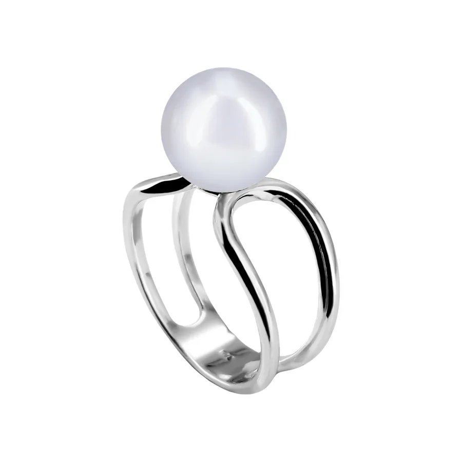 טבעת כסף עם פנינה Lois