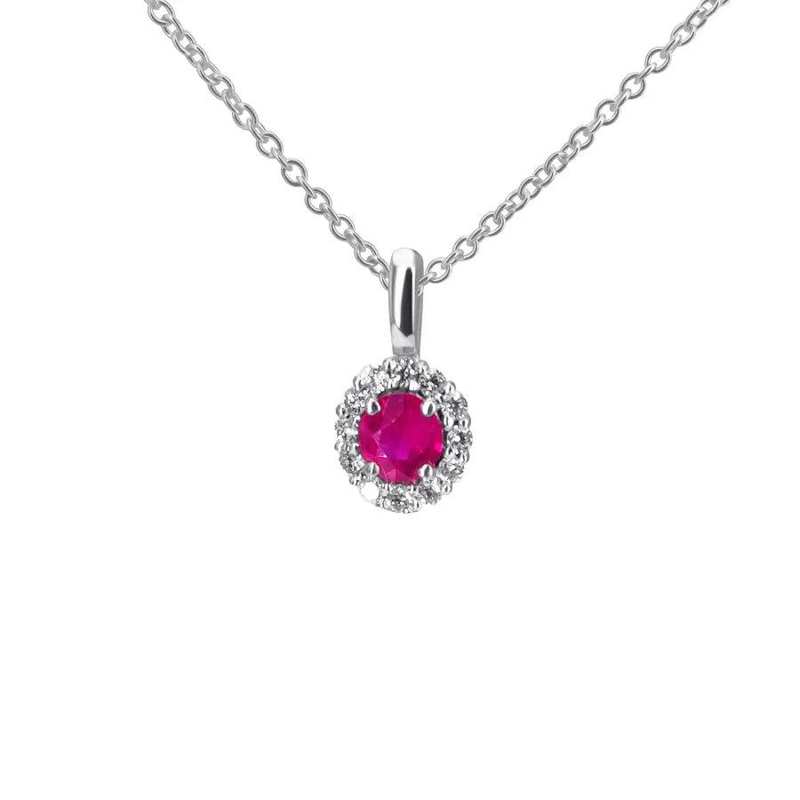 שרשרת כסף ואבן חן רובי Diana Cherry