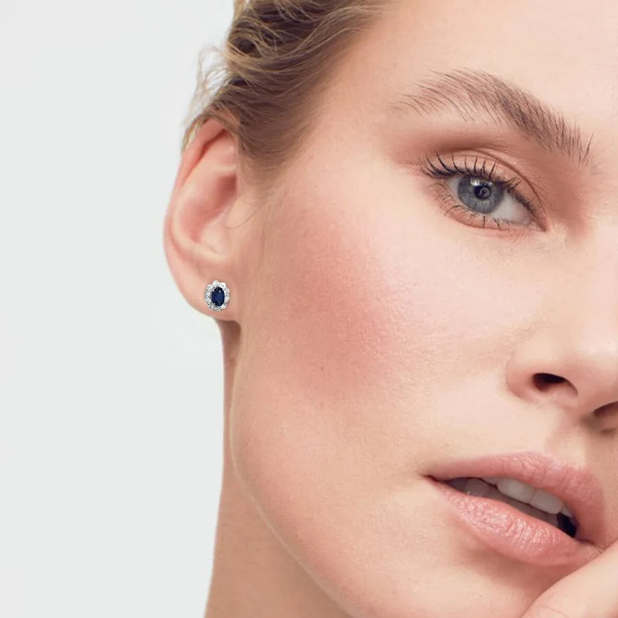 עגילי יהלומים - DIANA OVAL