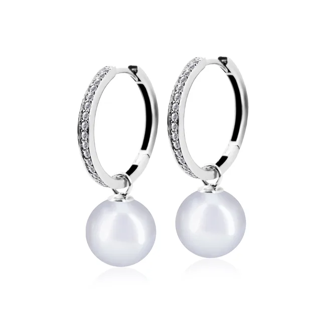 עגילי כסף עם פנינים Iris