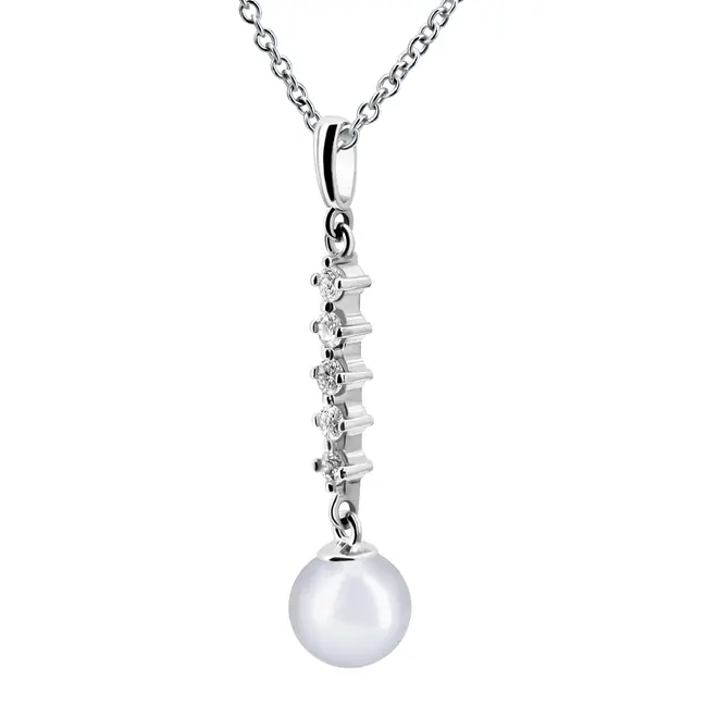 שרשרת כסף עם פנינה Charlotte