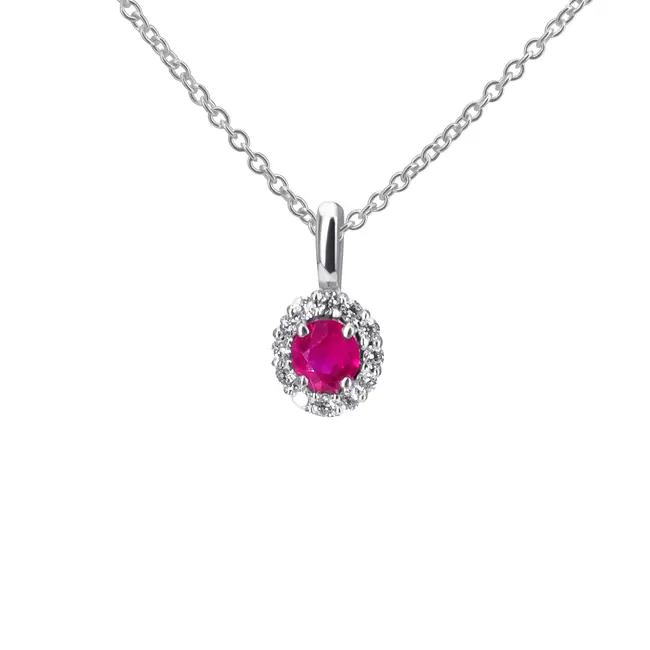 שרשרת כסף ואבן חן רובי Diana Cherry