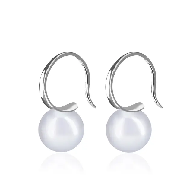 עגילי כסף עם פנינים Elaine Joy