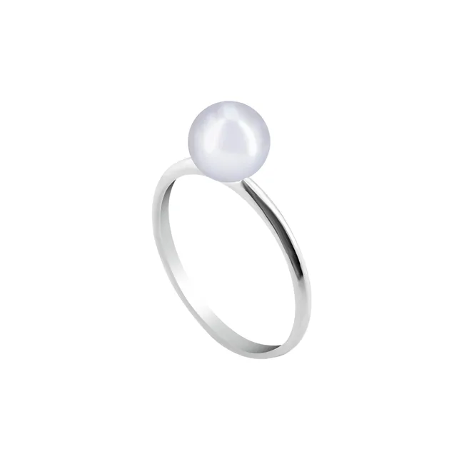 טבעת כסף עם פנינה Michelle