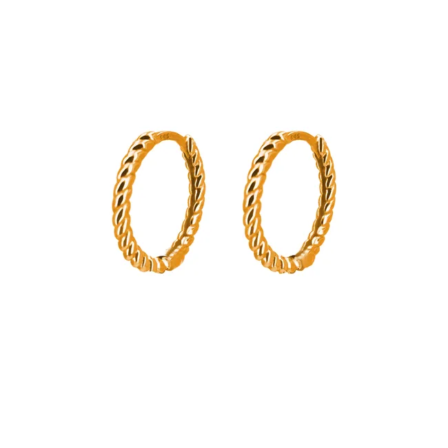 עגילי חישוק זהב - MARY