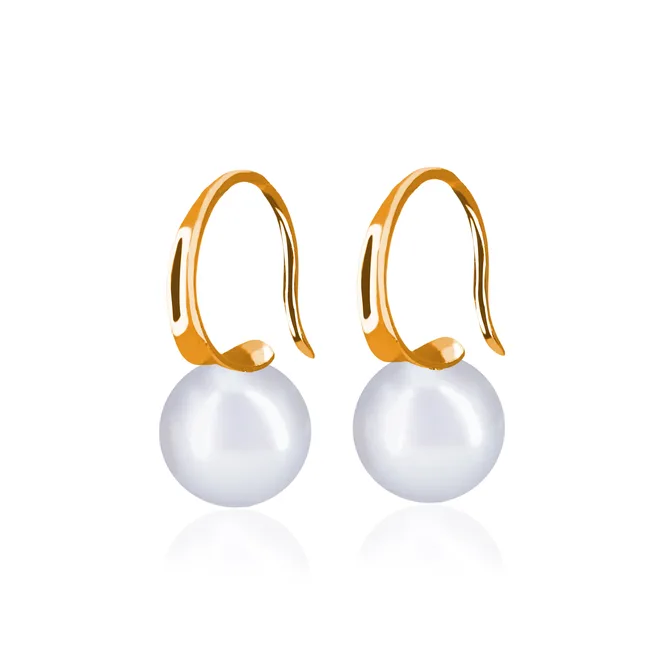 Elaine Joy - עגילי זהב ופנינים